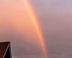 rainbow at sunset